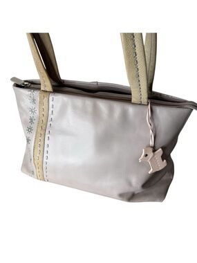 RADLEY LONDON Light Lavender Cream Shoulder Bag Leather Double Handles *FLAW*